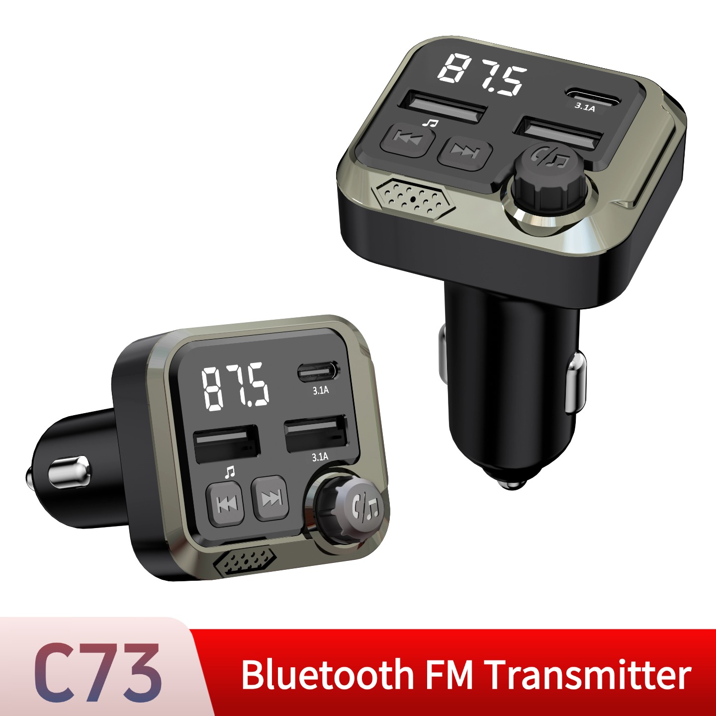 Robot Bluetooth Car - Bluetooth Araç FM Vericisi Eller Serbest