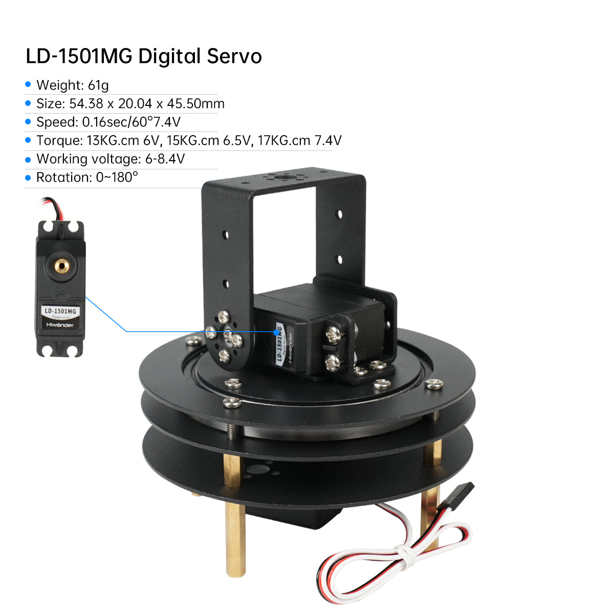 Hiwonder Demonte 2 DOF Pan Til - Pan Tilt Bracket incelemesi ve fiyatı
