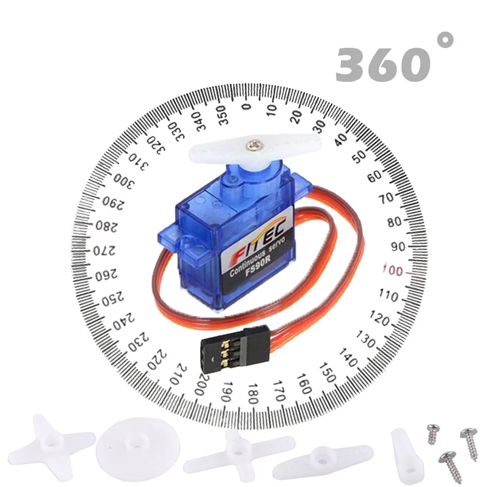 FS90R 9g Servo 360 Derece Süre - Micro Servo incelemesi ve fiyatı